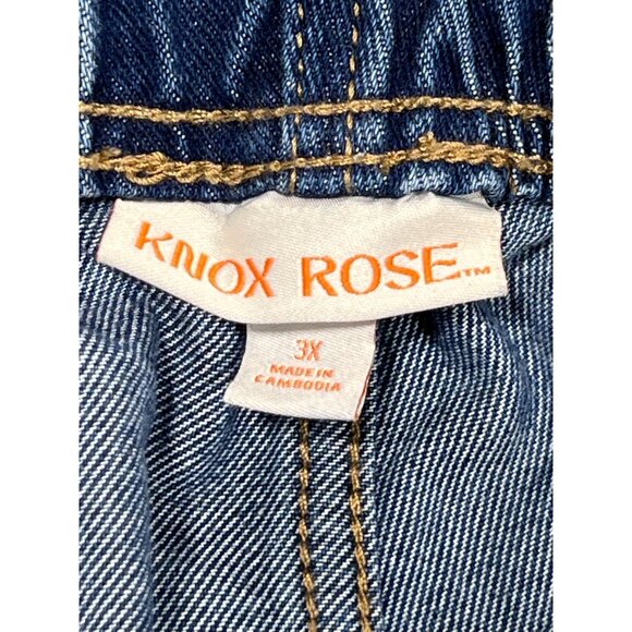 Knox Rose- Women's High-Rise Jeans Elastic Waistband Relaxed At Hips & Thighs-3X - Picture 10 of 14